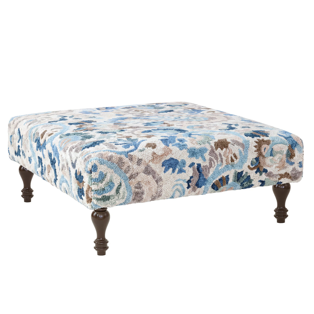 Ines Rug Ottoman | Blue