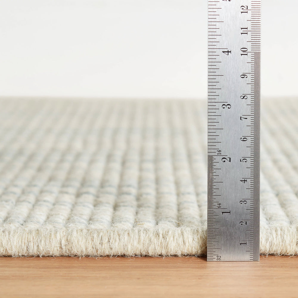 Warren Ticking Woven Wool Custom Rug | Slate