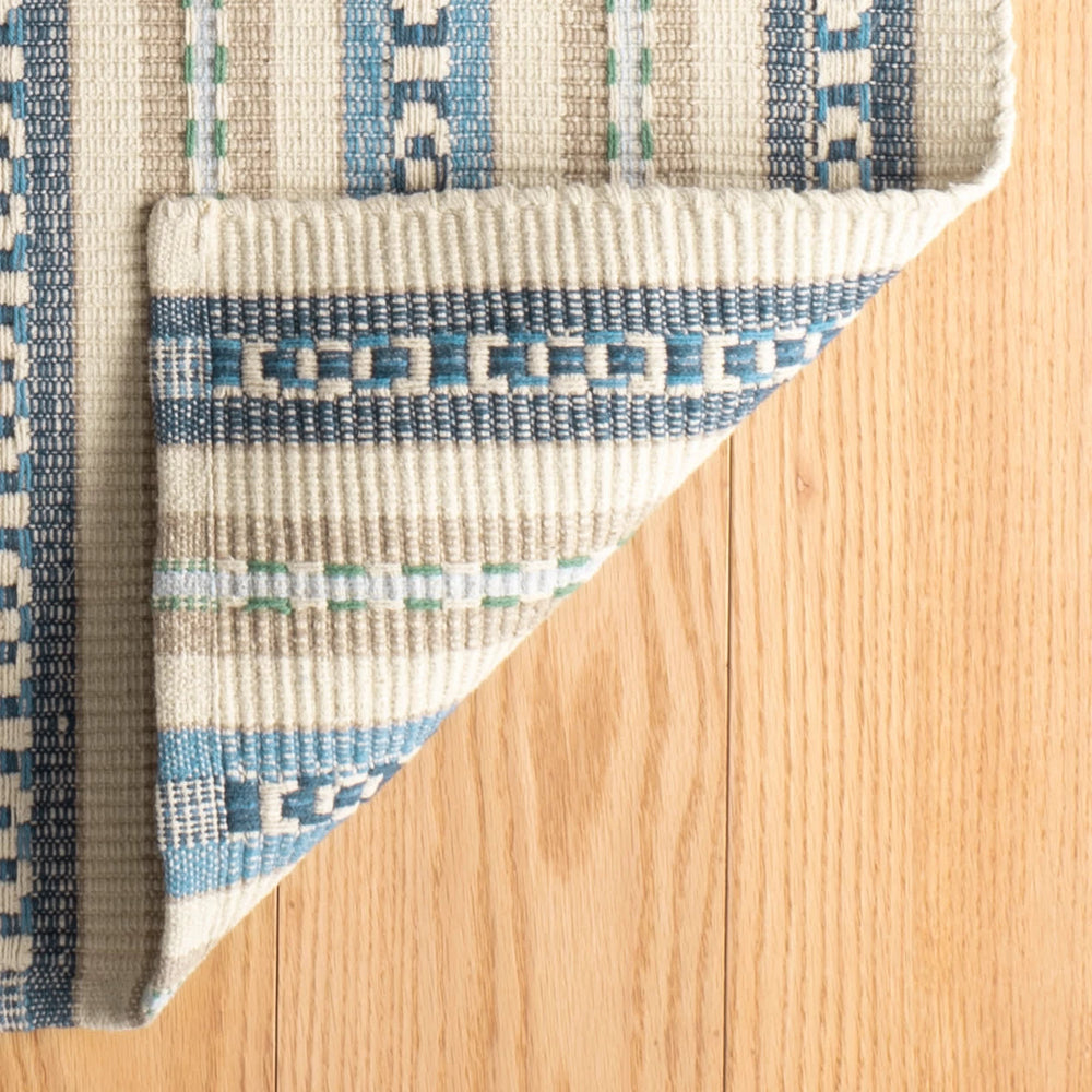Long Slade Handwoven Cotton Rug | Indigo