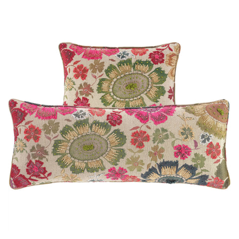 Peruvian Floral Embroidered Decorative Pillow Cover | Multi