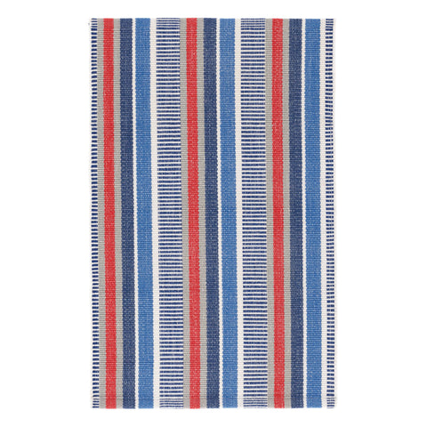 Always Greener Blue/Red Handwoven Indoor/Outdoor Rug