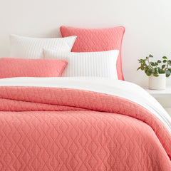 Birdie Coral Quilted Coverlet