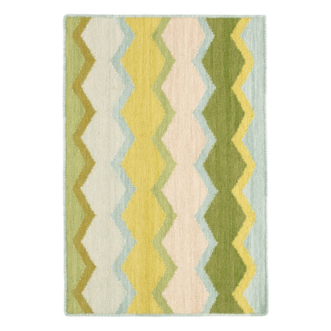 Safety Net Handwoven Wool Rug | Green