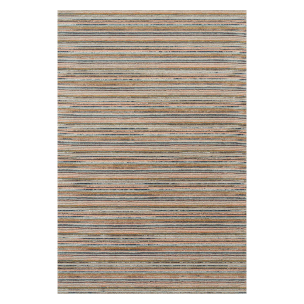 Brindle Stripe Hand Loom Knotted Wool Rug | Clay