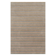 Brindle Stripe Hand Loom Knotted Wool Rug | Clay