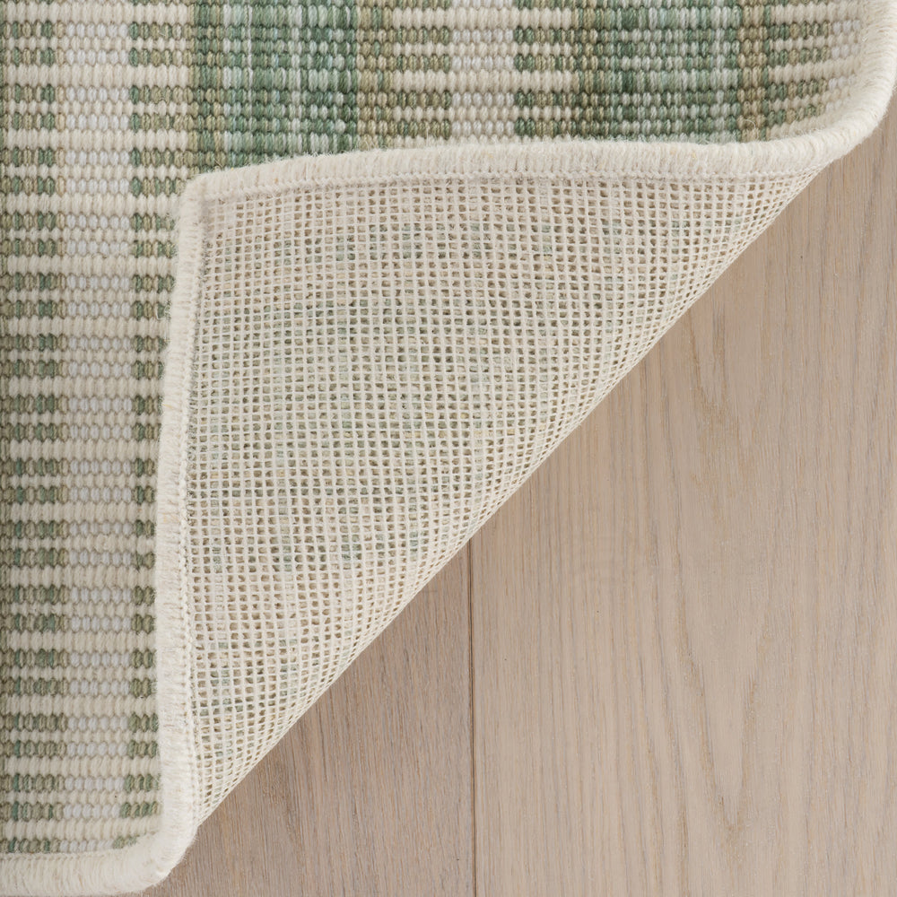 Calee Striped Woven Wool Custom Rug | Green