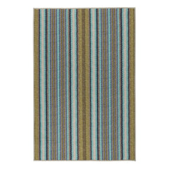 Treehouse Stripe Green Machine Washable Rug