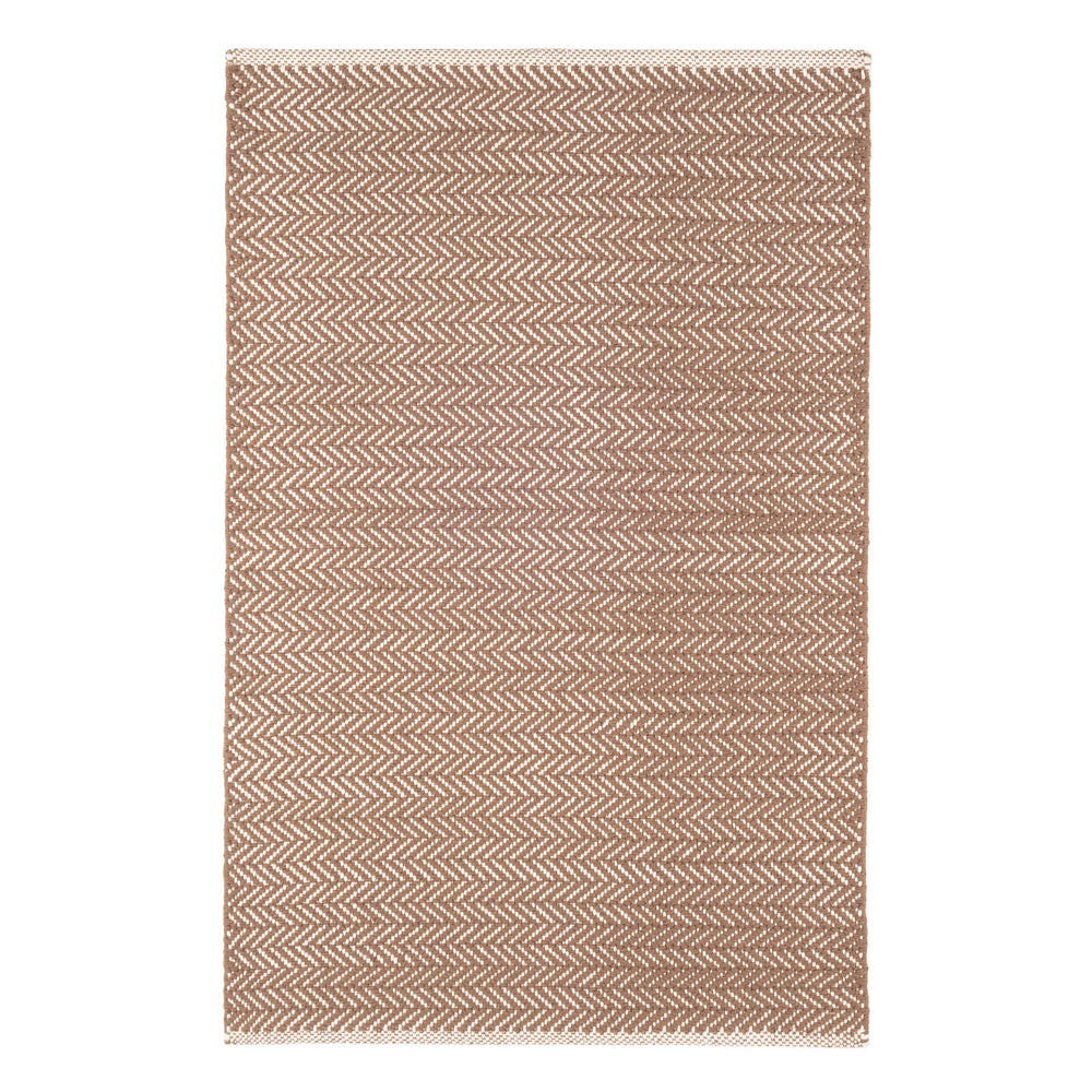 Herringbone Handwoven Cotton Rug | Stone