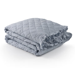Parris Stripe Linen Quilt | French Blue