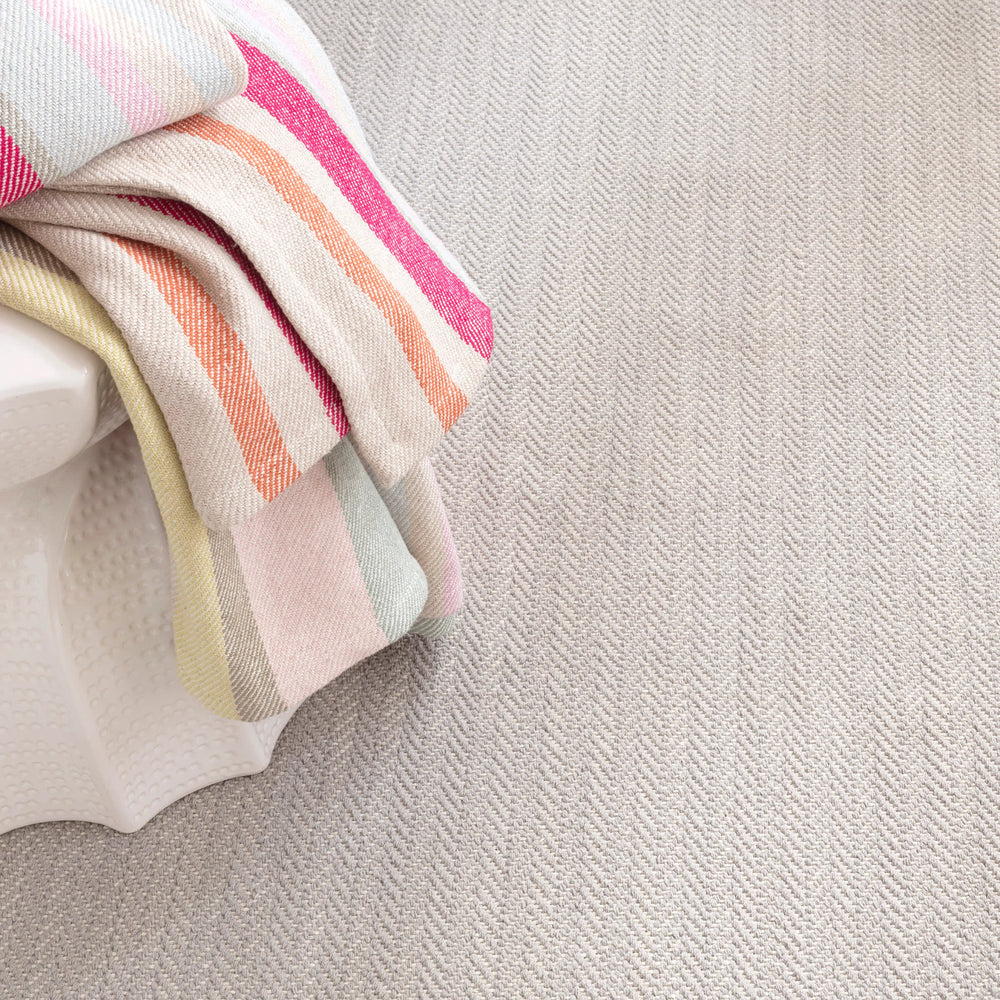 Herringbone Handwoven Cotton Rug | Dove Grey