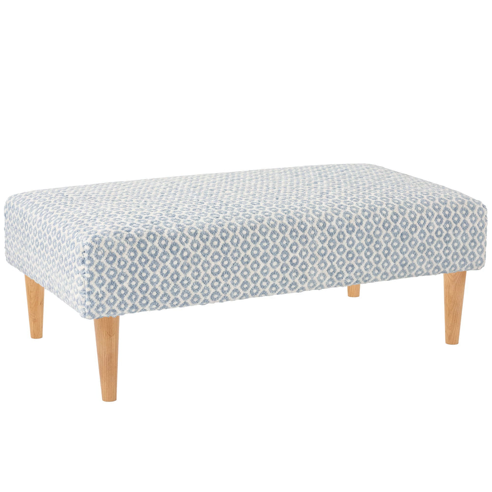Honeycomb Rug Ottoman | French Blue/Ivory