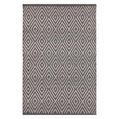 Diamond Handwoven Indoor/Outdoor Rug | Graphite/Ivory