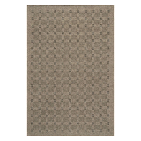 Walker Modern Checkered Washable Rug | Brown