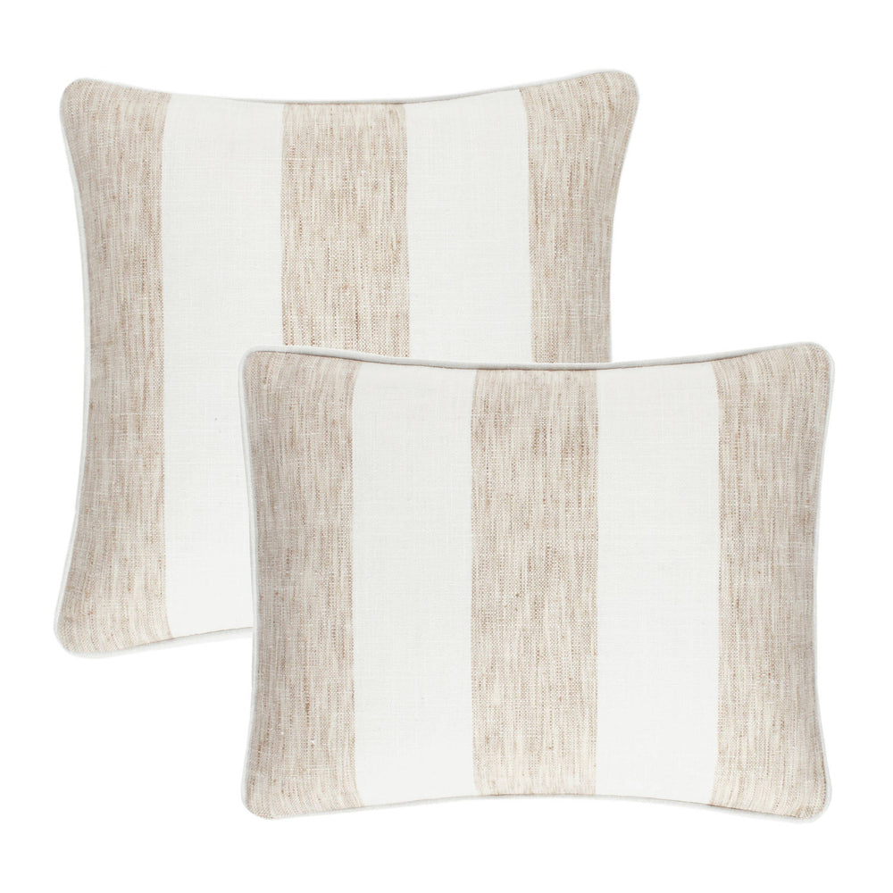 Awning Stripe Indoor/Outdoor Decorative Pillow Cover | Natural
