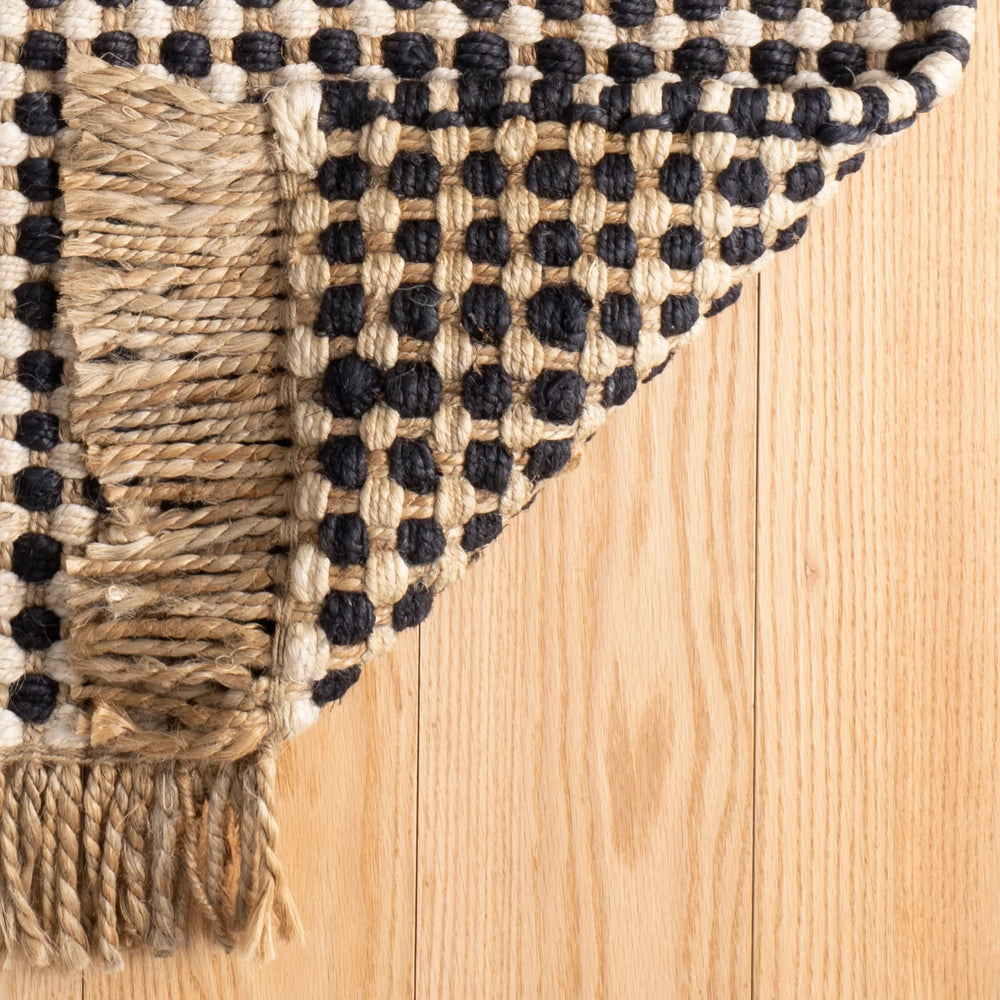 Kuba Handwoven Jute Rug | Black