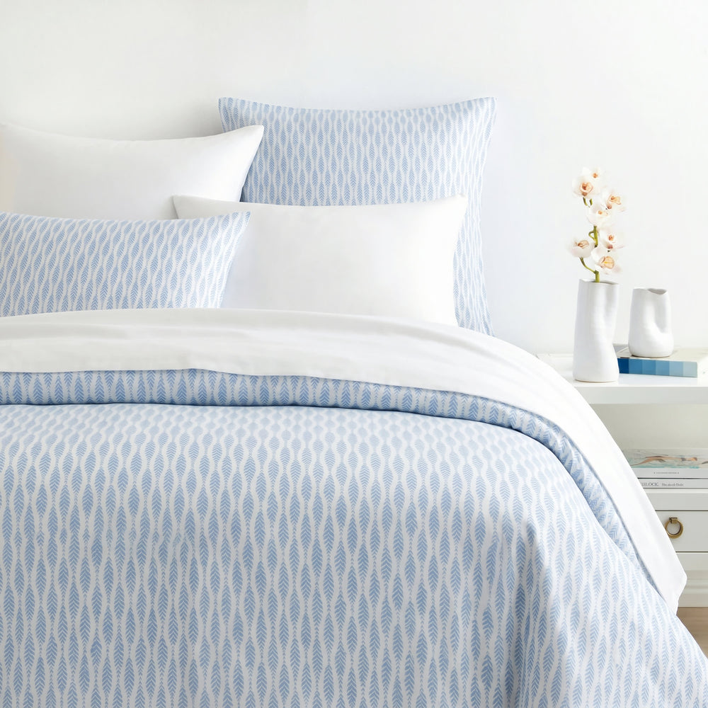 Feather Ogee Sham | French Blue