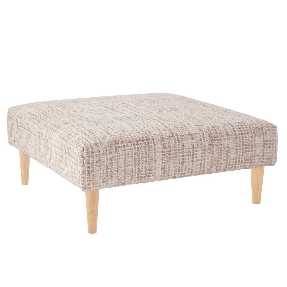 Crosshatch Rug Ottoman | Ivory
