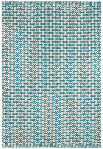 Miss Muffet Handwoven Cotton Rug | Teal