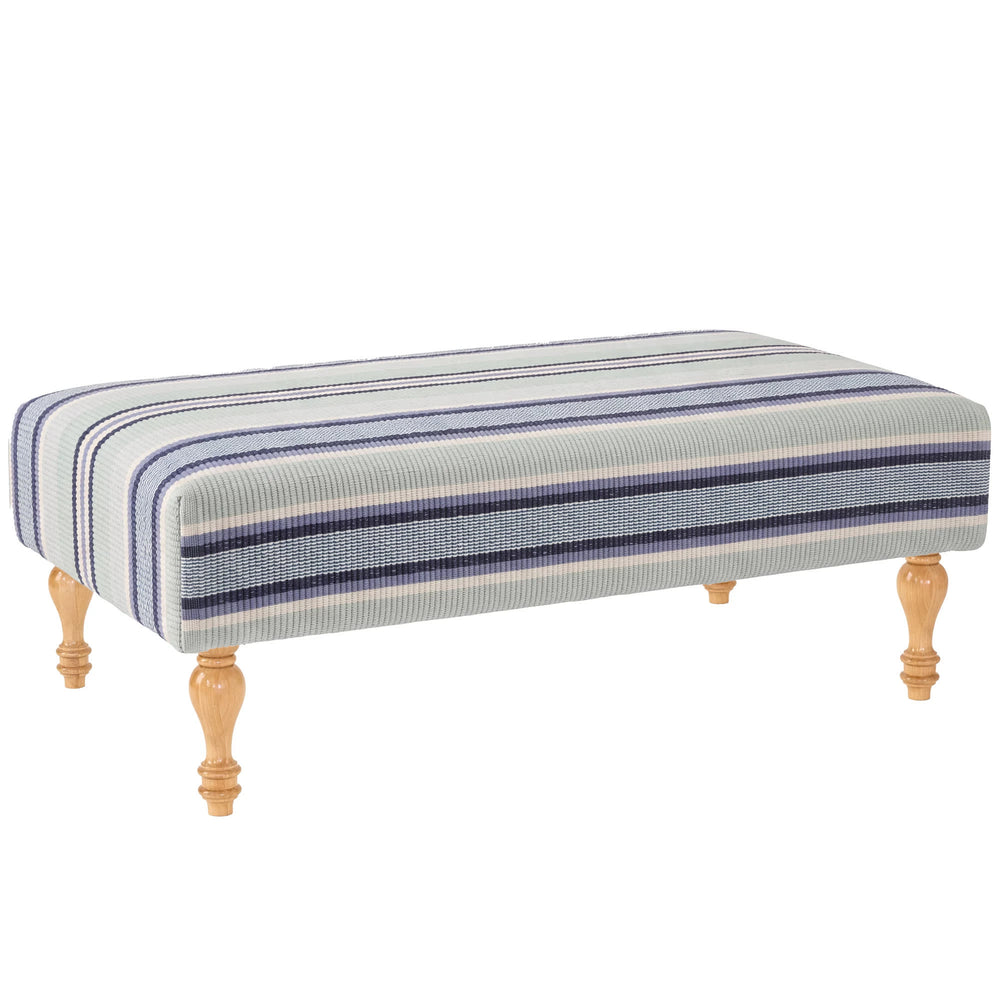 Barbados Stripe Rug Ottoman | Blue