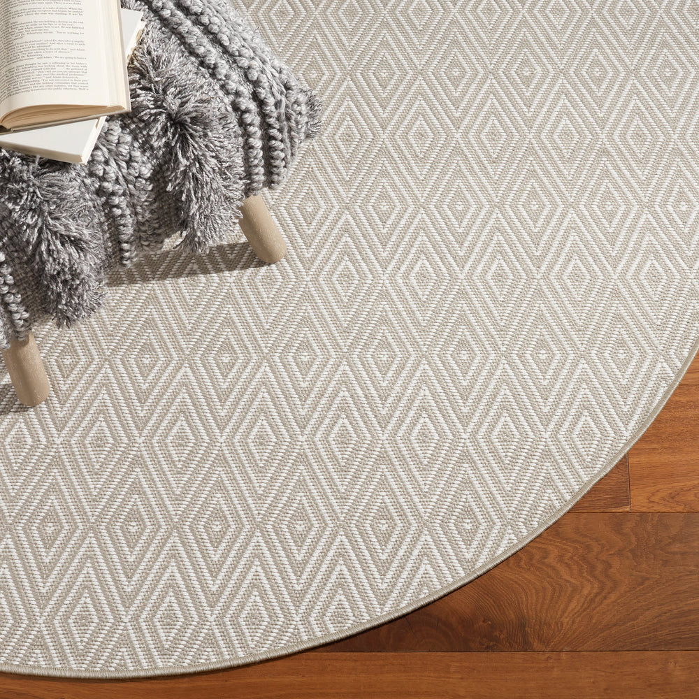 Diamond Handwoven Indoor/Outdoor Rug | Platinum/White