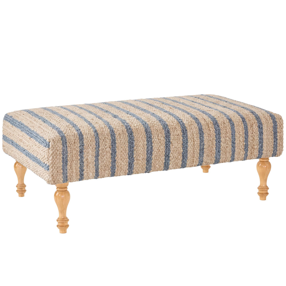 Moana Stripe Rug Ottoman | Blue