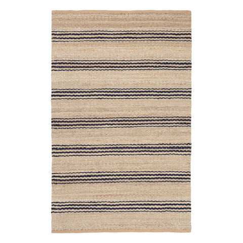 Jute Ticking Handwoven Rug | Indigo