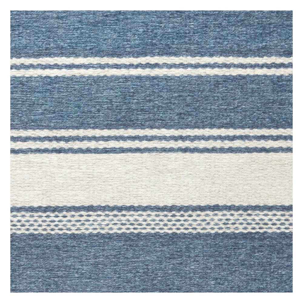 Bowman Stripe Machine Washable Rug Swatch | Blue
