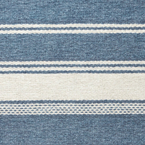 Bowman Stripe Blue Machine Washable Rug Swatch-12"x17"