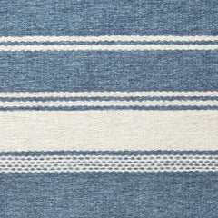 Bowman Stripe Blue Machine Washable Rug Swatch-12"x17"