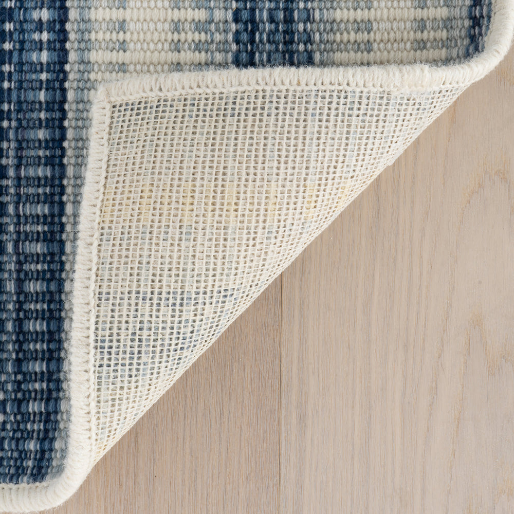 Calee Striped Woven Wool Custom Rug | Blue