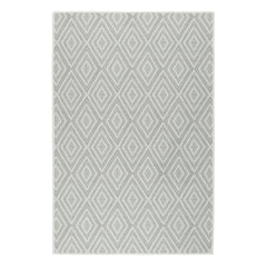 Diamond Machine Washable Rug | Platinum/White