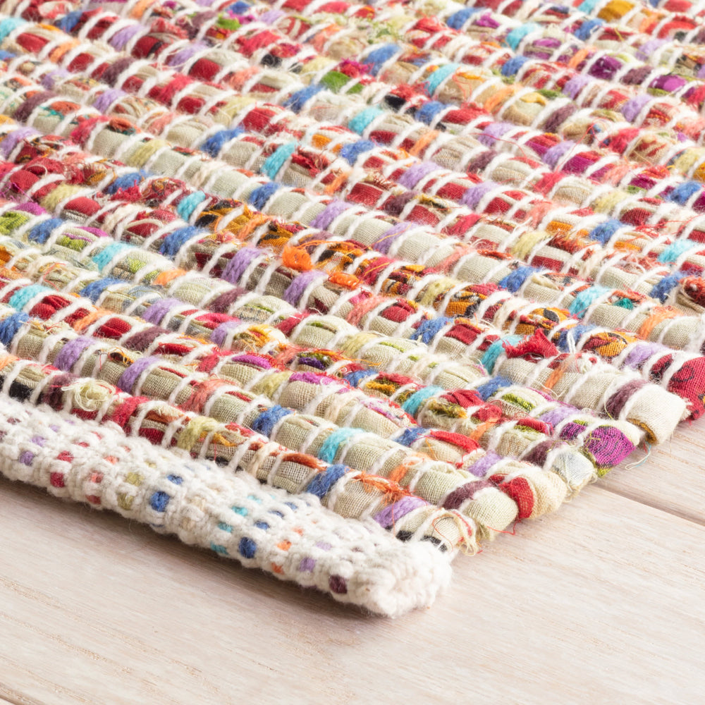 Vista Chindi Handwoven Cotton Rug | Multi