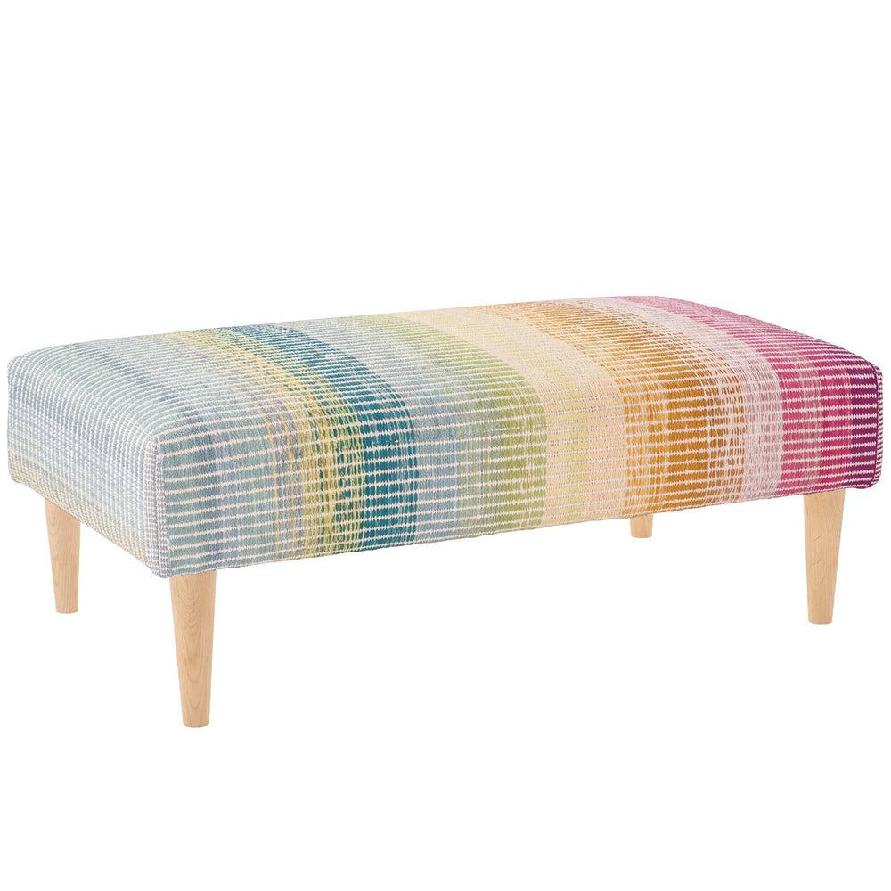 Watercolor Horizon Rug Ottoman | Multi