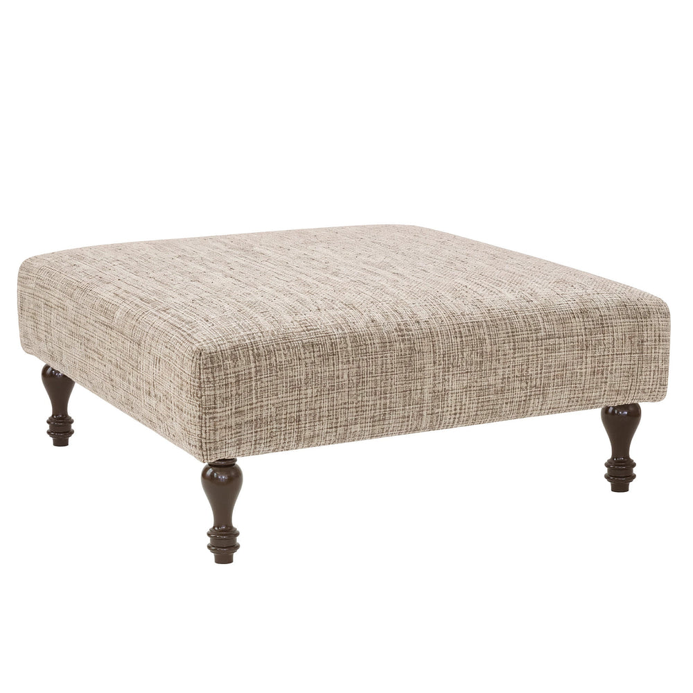 Marled Rug Ottoman | Brown