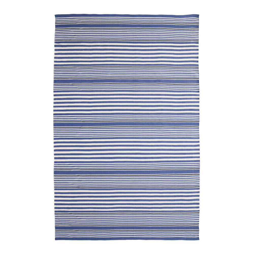 Rugby Stripe Handwoven Indoor/Outdoor Rug | Denim