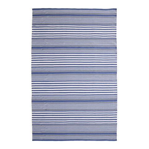 Rugby Stripe Denim Handwoven Indoor/Outdoor Rug