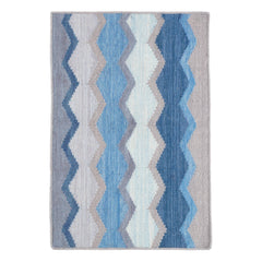 Safety Net Handwoven Wool Rug | Blue