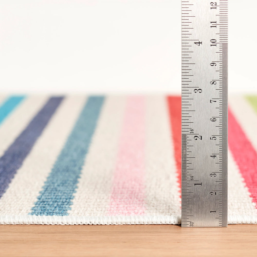 Rainbow Stripe Machine Washable Rug | Multi