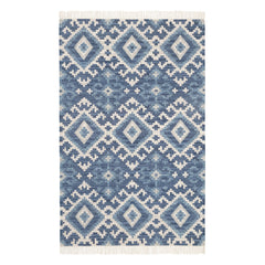 Marmara Kilim Handwoven Cotton Rug | Blue