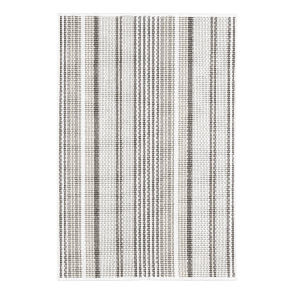 Gradation Ticking Handwoven Indoor/Outdoor Custom Rug | Grey
