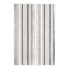 Gradation Ticking Handwoven Indoor/Outdoor Custom Rug | Grey