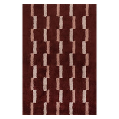 Sativae Scandinavian Geometric Cotton Rug | Maroon