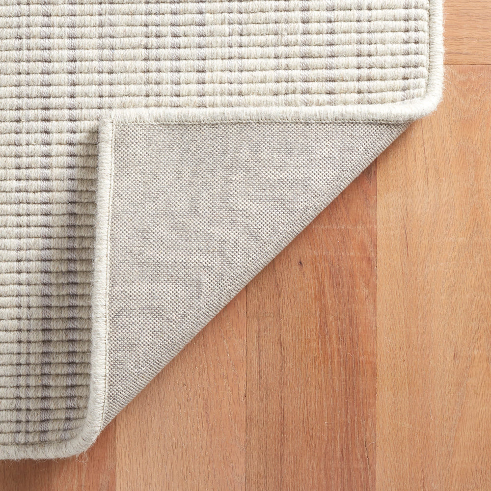 Warren Ticking Woven Wool Custom Rug | Silver