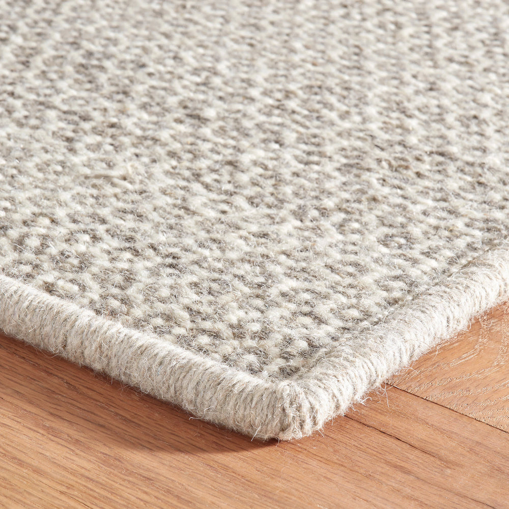 Honeycomb Handwoven Wool Custom Rug | Ivory/Grey