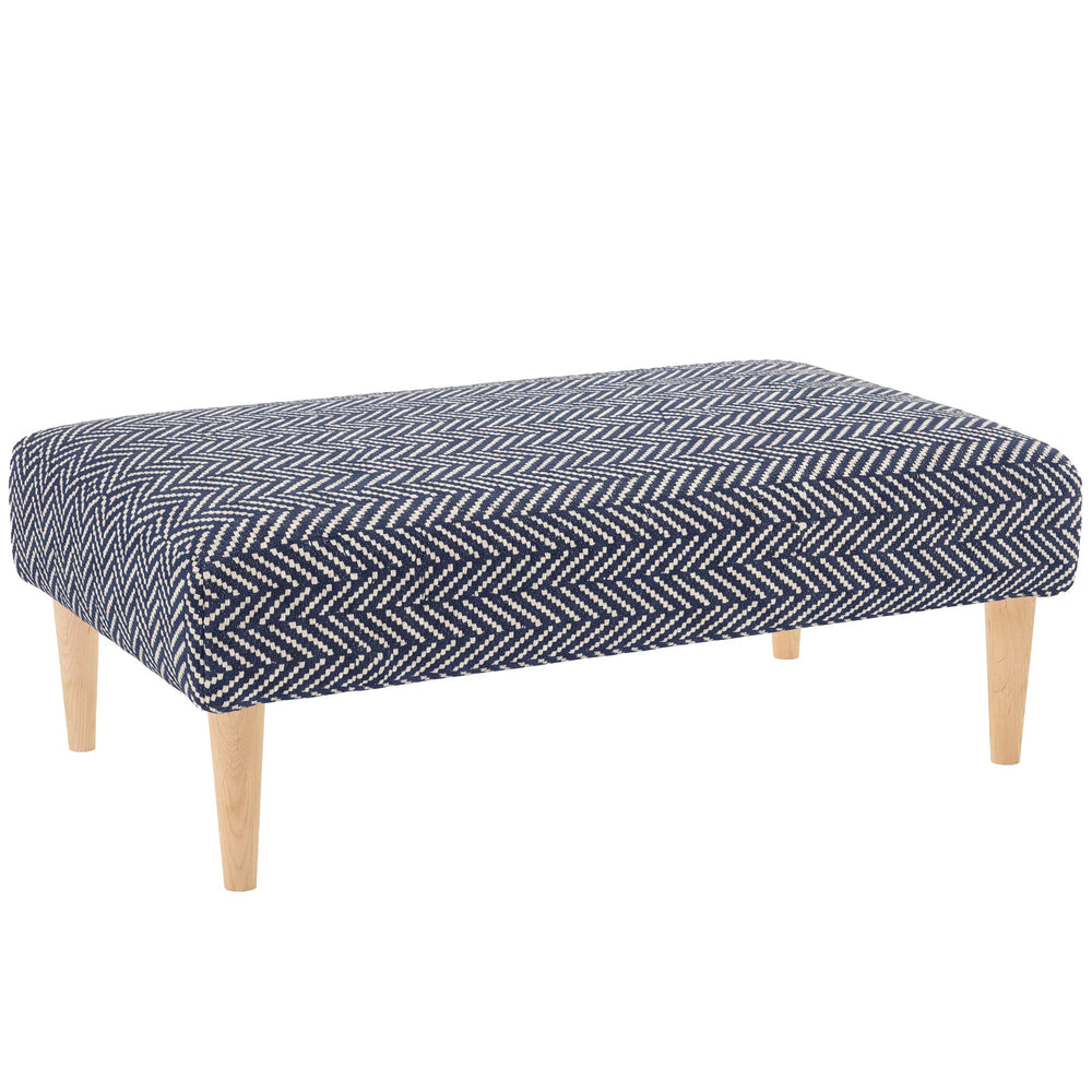 Herringbone Rug Ottoman | Indigo