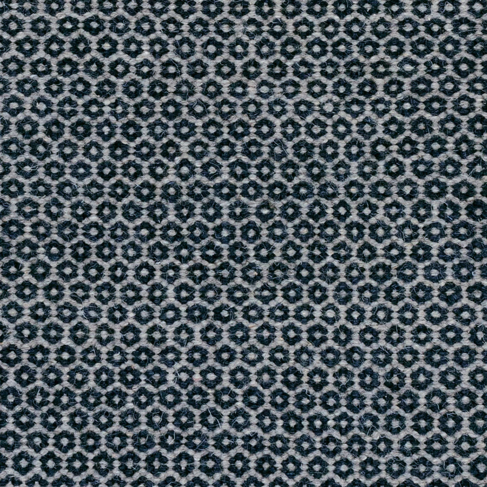 Honeycomb Handwoven Wool Rug Swatch | Indigo/Grey
