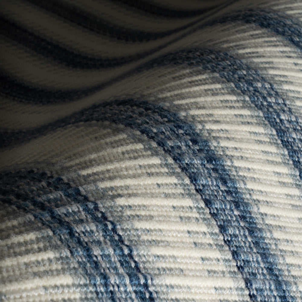 Calee Striped Woven Wool Custom Rug | Blue