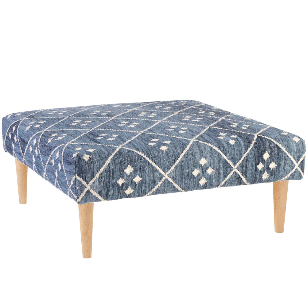 Kota Indigo Custom Rug Ottoman | Indigo