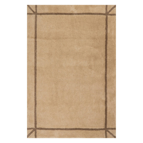 Sivra Scandinavian Bordered Cotton Rug | Sand
