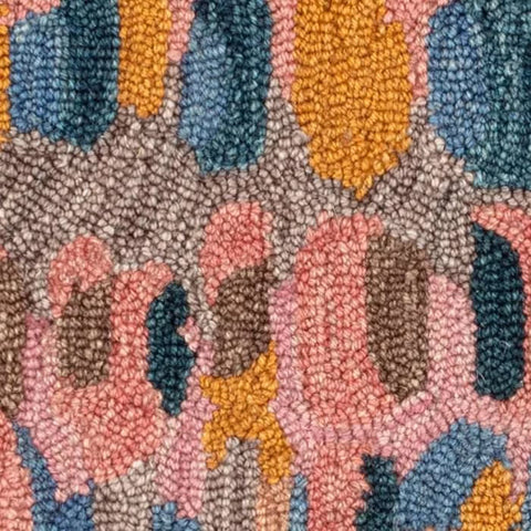 Paint Chip Hand Micro Hooked Wool Rug Swatch | Coral